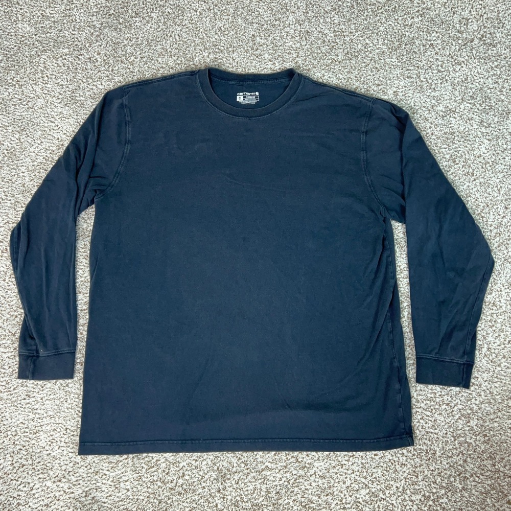 Carhartt Shirt Mens XL Tall Black Workwear Graphic Sleeve Loose Fit Tee Casual